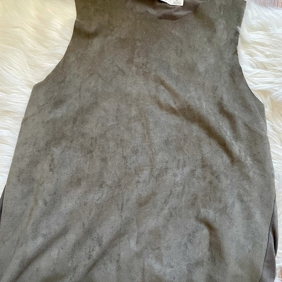 BISHOP + YOUNG Paulina Faux Suede Olive Tank Top - Picture 7 of 8